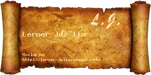 Lerner Júlia névjegykártya