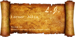 Lerner Júlia névjegykártya